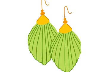 handmade tassel earrings cartoon vector illustration