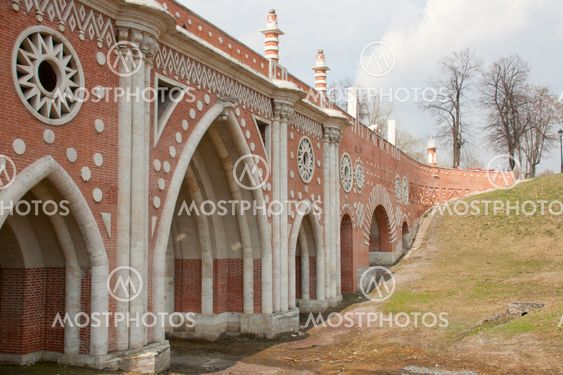 Big stone bridge in Tsaritsyno, Moscow