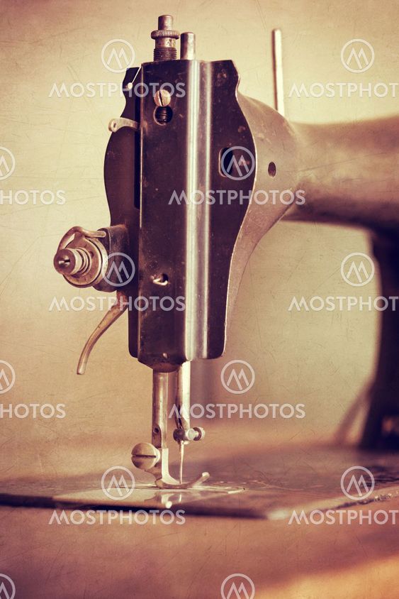 Vintage sewing machine closeup