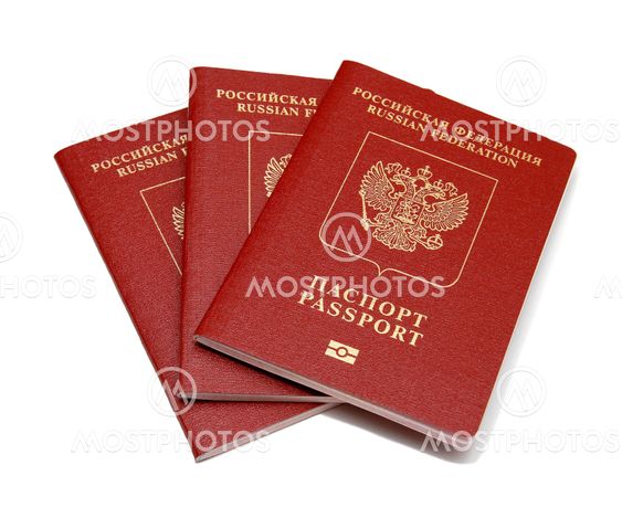 Russian passport isolated on white background