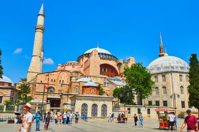The Hagia Sophia mosque at daylight. Istanbul, Turkey.