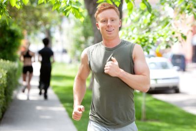 People running on walkway