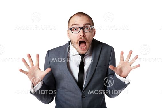 Scared businessman
