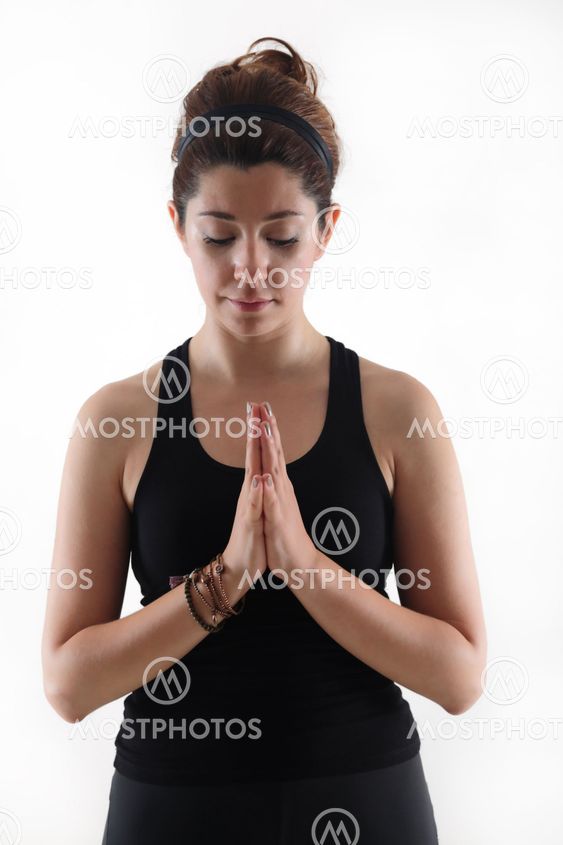 Pretty girl in yoga time