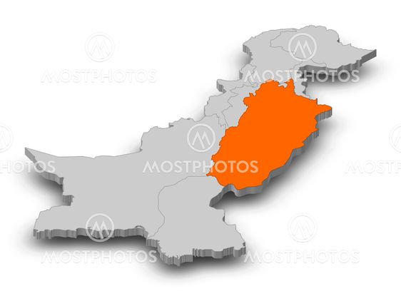 3d Map Of Punjab Map - Pakistan, Punjab - 3D..." By Steffen Hammer - Mostphotos