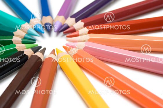 Circle of Colored Pencils