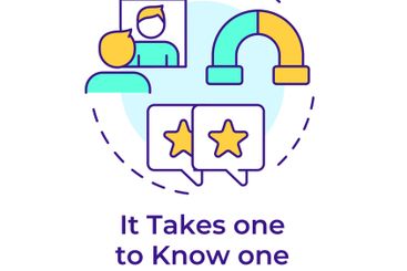 It takes one to know one multi color concept icon