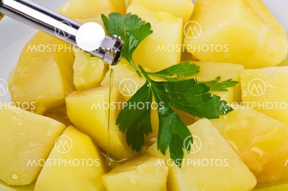 Potatoes and parsley close up