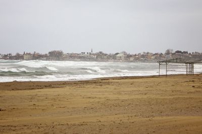 Mediterranean seacoast in winter. Side town, Turkey