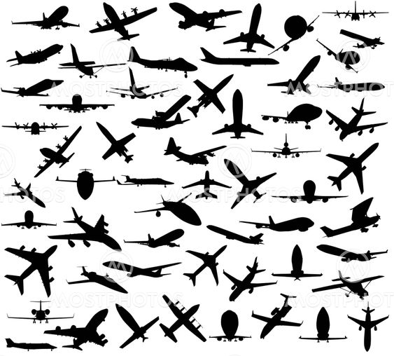Silhouette of airplanes