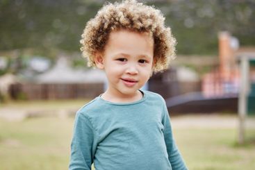 Boy, child and outdoor portrait in nature, childhood...