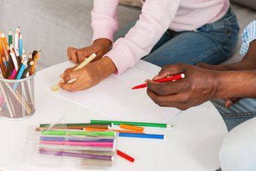 Quarantine activities. Unrecognizable African American...