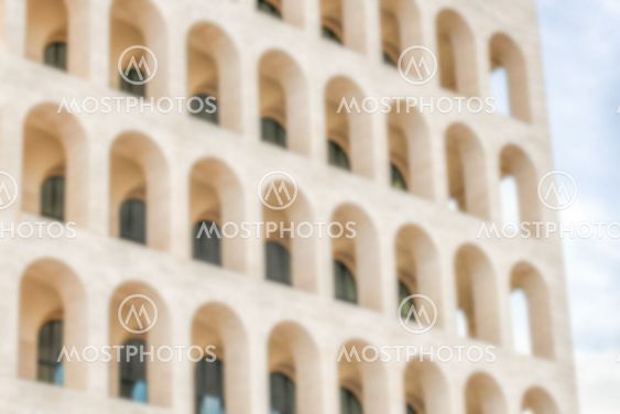 Defocused background of neoclassical architecture in Rome, Italy