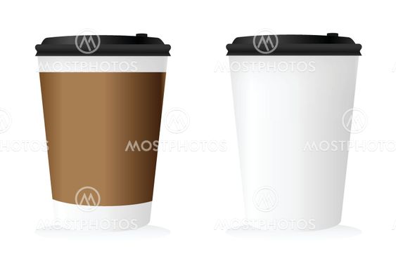 Mockup of coffee cup set.