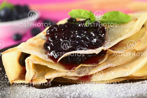 Crepe with Blueberry Jam