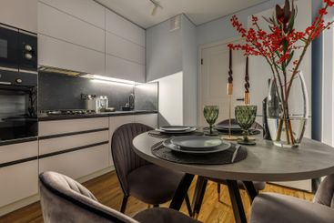 Elegant Dining Set in a Modern Kitchen with Natural Light