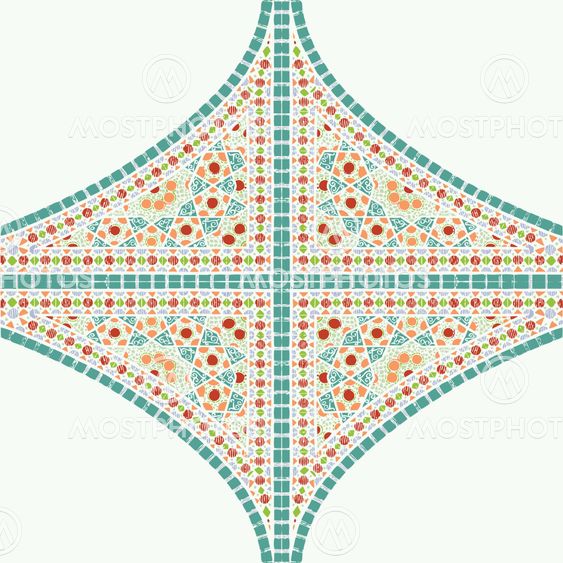 Geometric corner frame pattern ethnic tile colorful abstract background vector