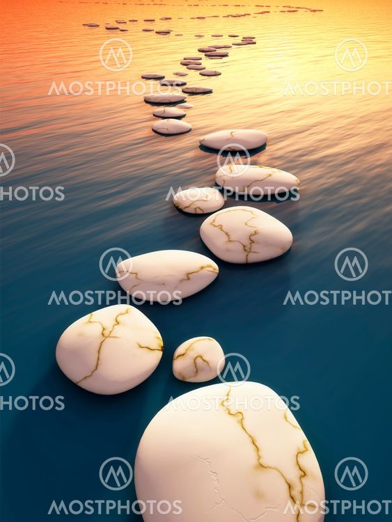 step stones sunset