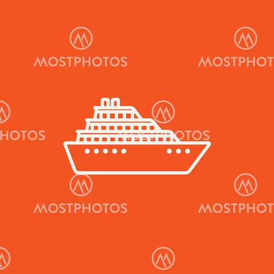 Cruise ship line icon.