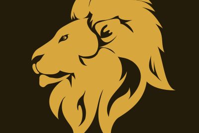 Lion animal portrait emblem. vector