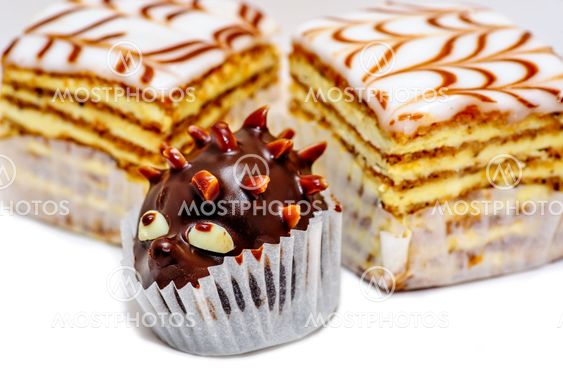 Closup view of sweet cakes