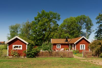 Red old wooden house in Sweden