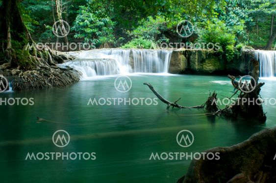 waterfalls in deep forest