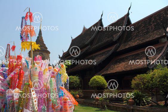 Color paper flag for Buddha worship