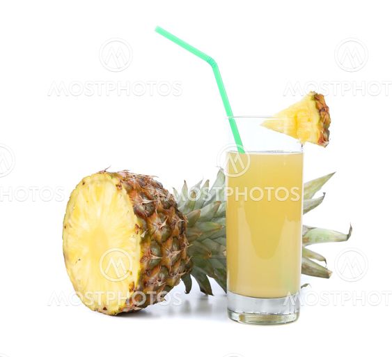 Pineapple slice and juice.