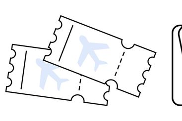 Shopping bag, clothing, and event tickets emphasizing...