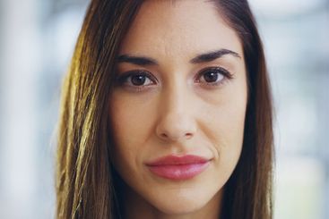 Office, closeup and woman in portrait for business,...
