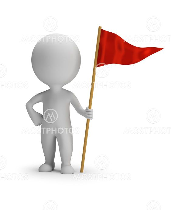 3d small people - red flag