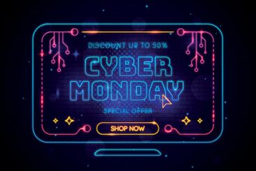 Neon cyber monday concept