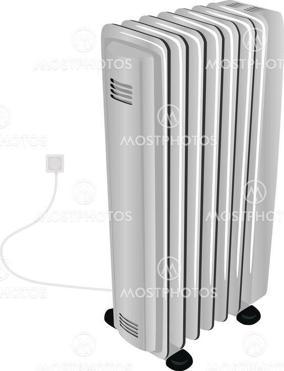 The oil electric heater isolated on white