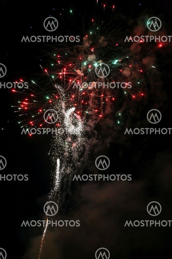 colorful fireworks in the night sky