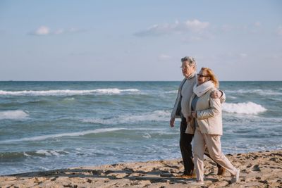 senior couple on seashore