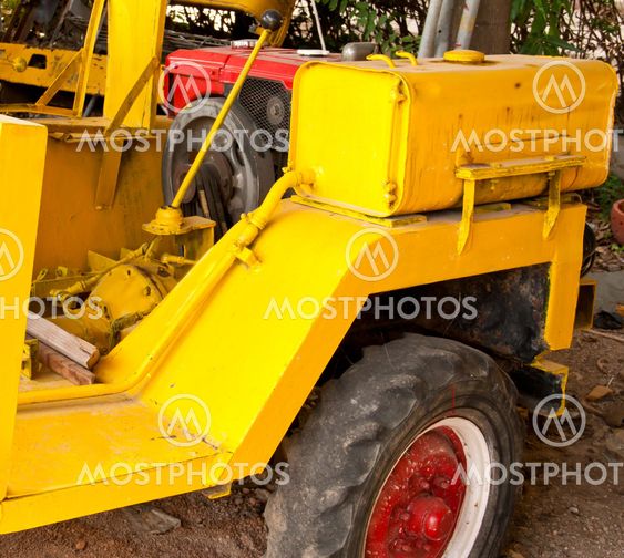 Yellow tractor