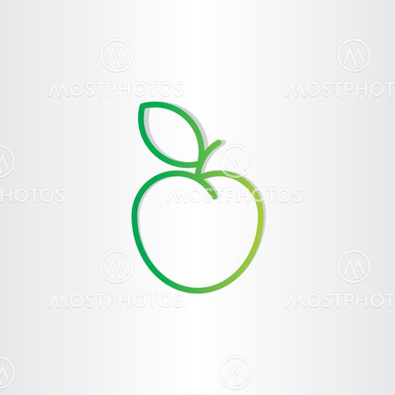 green apple icon design element