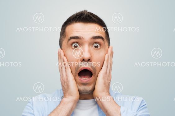 scared man shouting