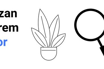 Modern shopping concepts with plant pot, magnifying...