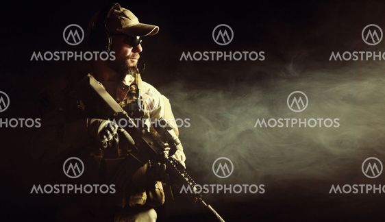 Bearded special forces soldier