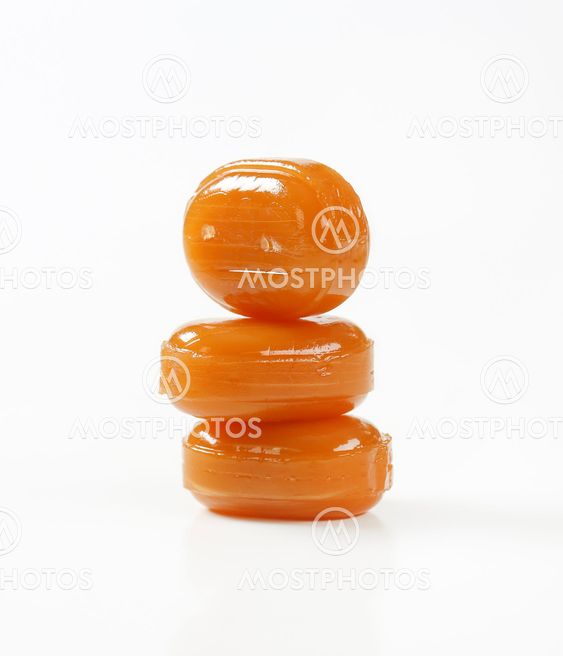 Hard caramel candies