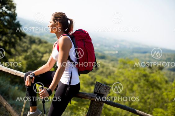 Young woman at hiking