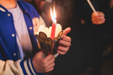 Greek Orthodox Christian Easter ceremony procession,...