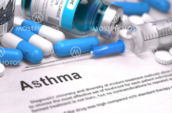 Diagnosis - Asthma. Medical Concept. 3D Render.