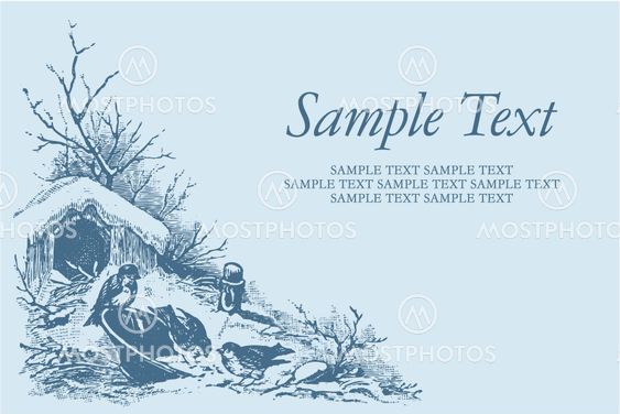antique card engraving (vector)