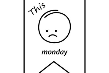 This Monday Outline sad face with inscription on a...