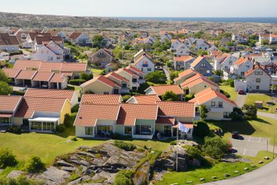 Small coastal village in Scandinavia during summer,...