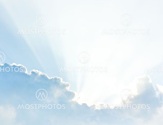 Blue sky with clouds and sunlight