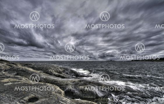 Clouds and rocks.